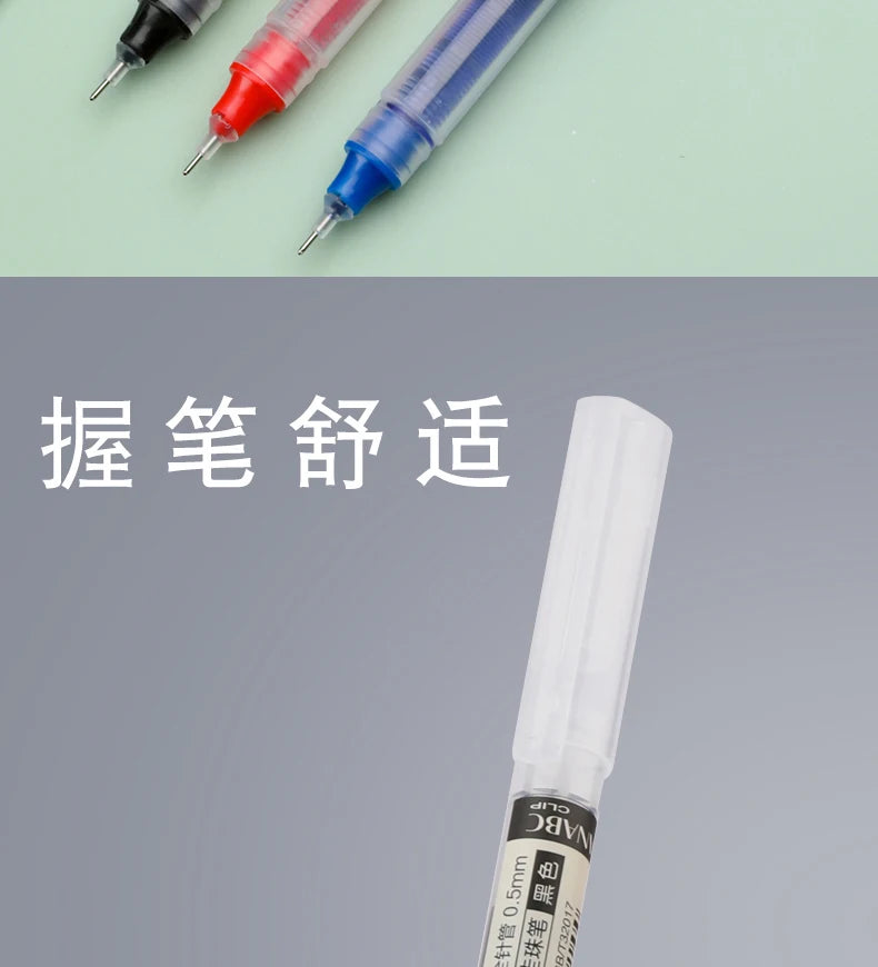 High Quality Needle Type Gel Pens Straight Liquid Ballpoint Pen Kawaii Stationery School Office Supplies Writing