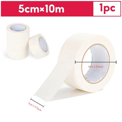 10m Long Masking Tape Beige Car Painting Car House Oil Painting Single-sided Masking Tape