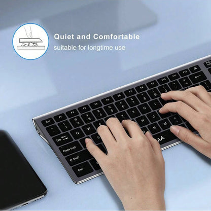 Jomaa USB Wireless Keyboard Ergonomic Scissor Design Keys Full Size Slim Office Computer Keyboard Russian/Spain/US Layout