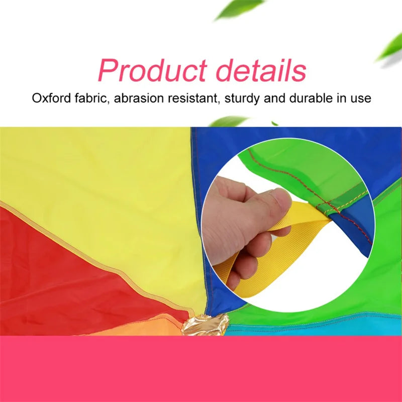 2M/6M Diameter Kids Outdoor Teamwork Game Prop Rainbow Parachute Toys Jump Bag Bounce Play Mat School Activity Puzzle Game