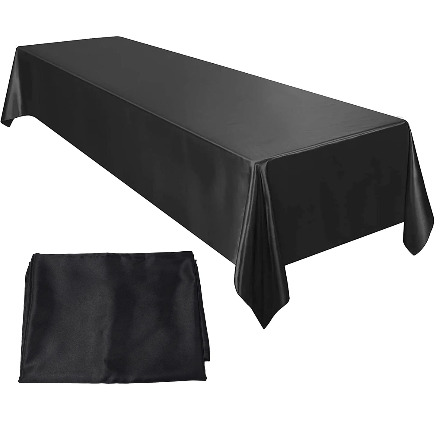 Rectangle Satin Tablecloth Table Cloth 145x260cm For Baby Shower Birthday Banquet Decor Wedding Dining Table