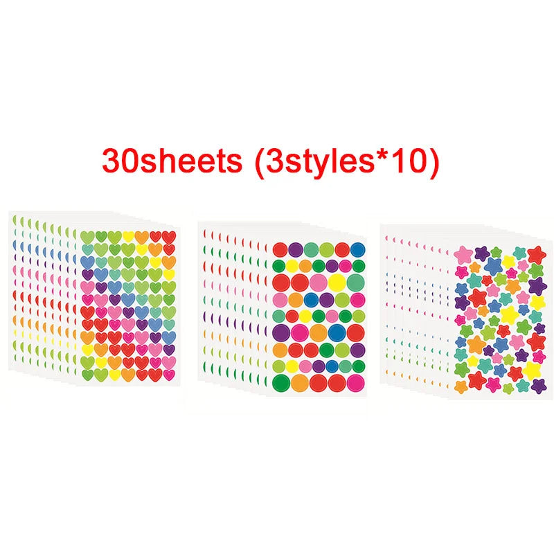 Sparkly Holographic Dot Star Stickers for Kids DIY Decoration Stationery Scrapbook Glitter Foil Behavior Reward Chart Sticker