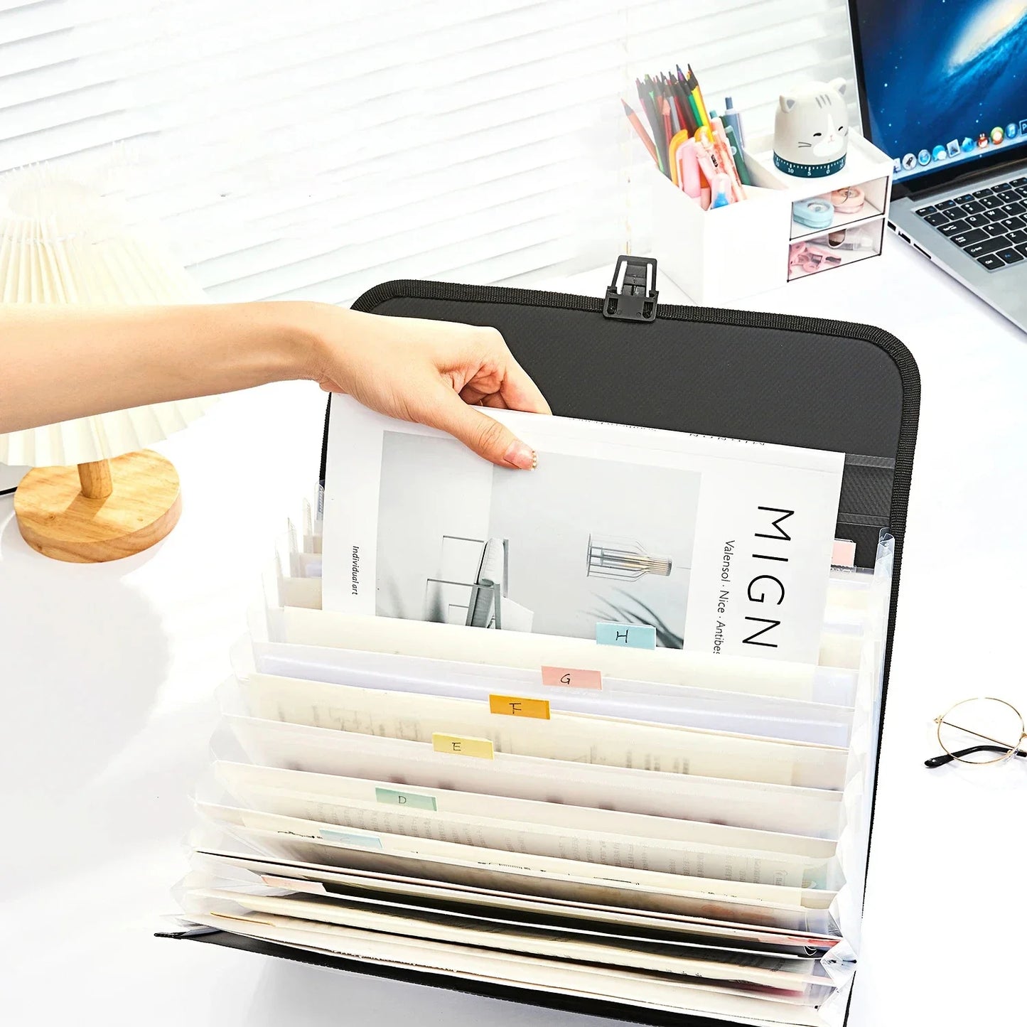 New Portable 13 Pockets A4 Size Expanding Wallet File Folder Paper Document Storage Organ Bag Holder Office School Organizer