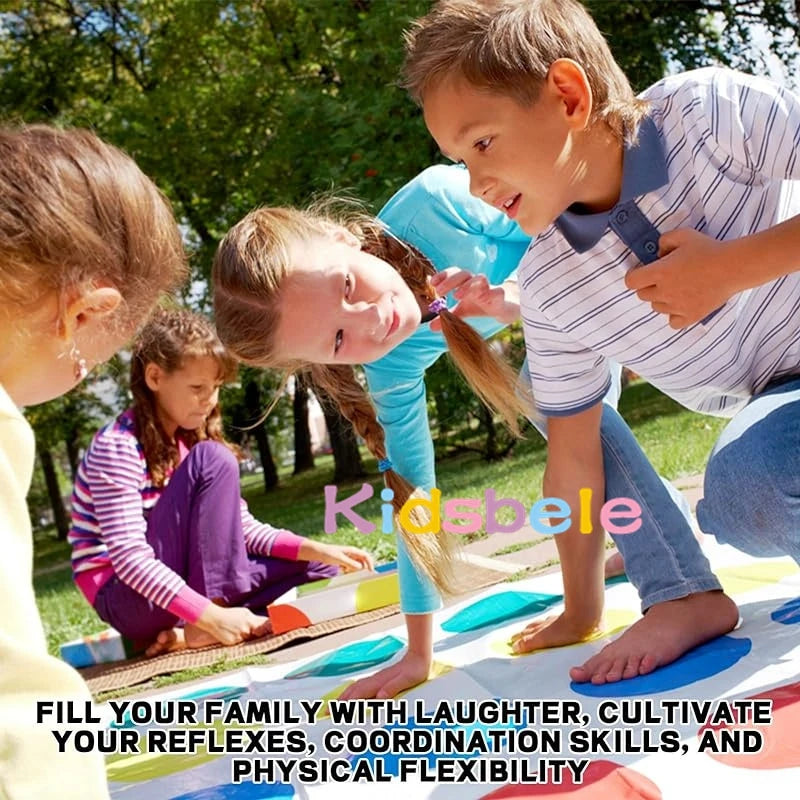 Twisting Games Floor Play Mat Funny Family Holiday Party Interactive Parent-Child Play Toys Indoor Twister Game Ages 4 and Up