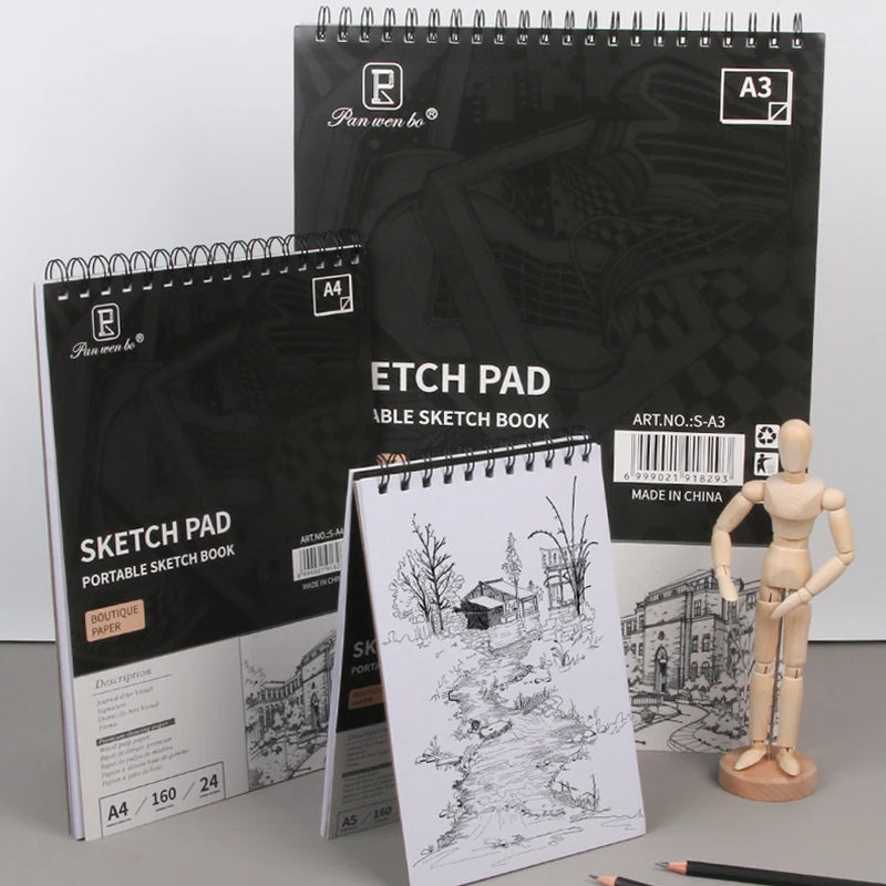 Sketchbook Top Spiral Bound Sketch Pad, 24 Sheets Acid Free Paper(160gsm) , Professionals Painting Drawing Sketching Book