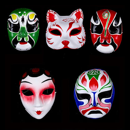 1/5pcs Blank White Mask Halloween Cosplay Women Men Face DIY Paintable Half Face Mask Animal Costume Party Decorate Craft Prop