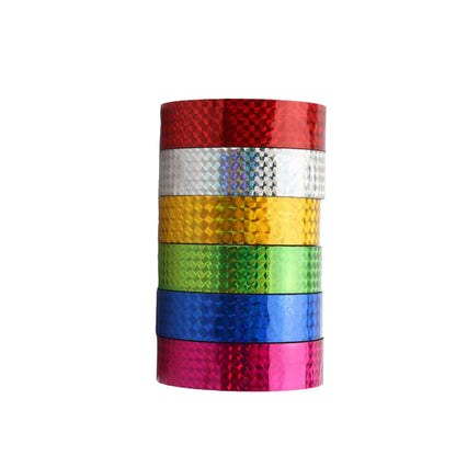 6 Rolls Party Decoration Holographic Wrapping Tape Gift Pipeline Premium Material