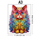 Wooden Puzzle Gifts - Colored Cat - Peacock - Adult Model Game - Children's Puzzle Toys - Intelligence Toy Game for Boys