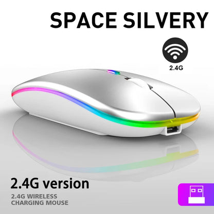 Rechargeable Wireless Mouse Colorful Backlit Mosue Silent Mute Computer Accessories for Home /Office / Games