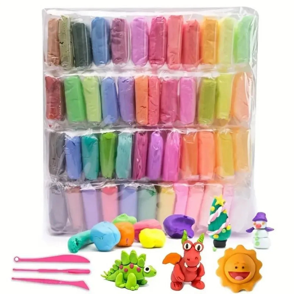 48 Colors Air Dry Clay Ultra Light and Air Dry Clay for Children Non-Toxic and Eco-Friendly Modeling Magical Clay with Tools