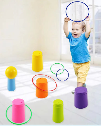 Children Throw Circle Game Ferrule Stacked Toys Fun Indoor Outdoor Parent-Child Interactive Circle Layers Early Education Gift