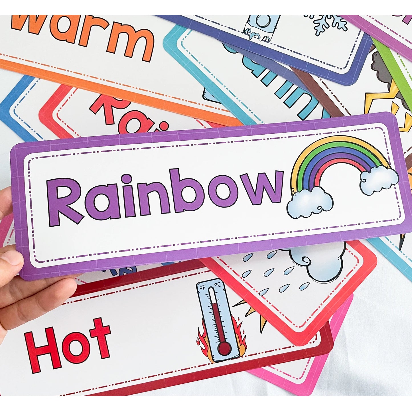 16 PCS Children learning Weather flash cards Teacher's teaching aids Classroom Decoration Card Baby kid Early Education toys