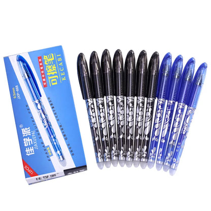 13Pcs/Set Erasable Gel Pens Black Blue Refill Rod 0.5mm Ballpoint Pen Washable Handle School Office Writing Supplies Stationery