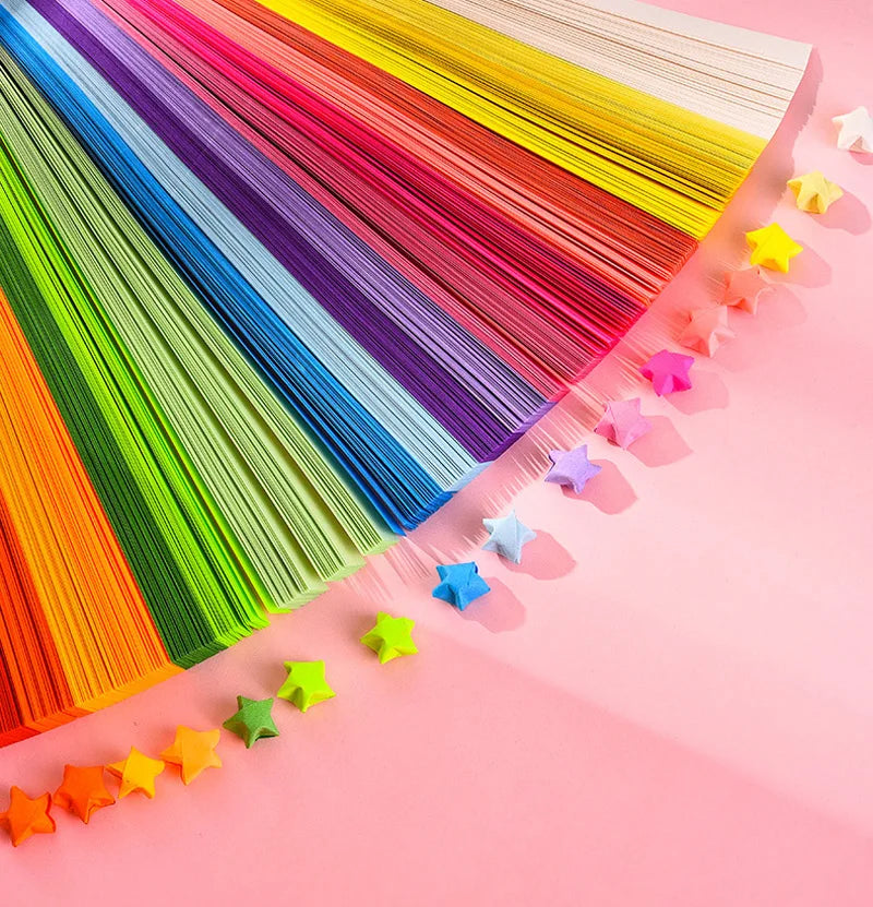 1000 Sheets Colorful Origami Stars Paper Strips Lucky Star 20 Colors Folding Paper Material for Children Handmade Craft DIY Toys