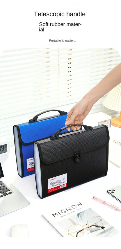 New Portable 13 Pockets A4 Size Expanding Wallet File Folder Paper Document Storage Organ Bag Holder Office School Organizer