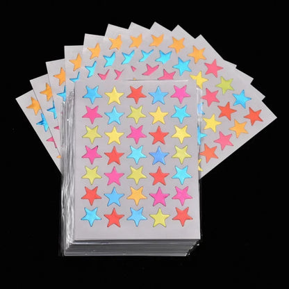 10 Sheets/pack Gold Silver Stars Decor Stickers Gold-Plated Glitter Stickers for Mother Teacher Praise Kids Stickers Label