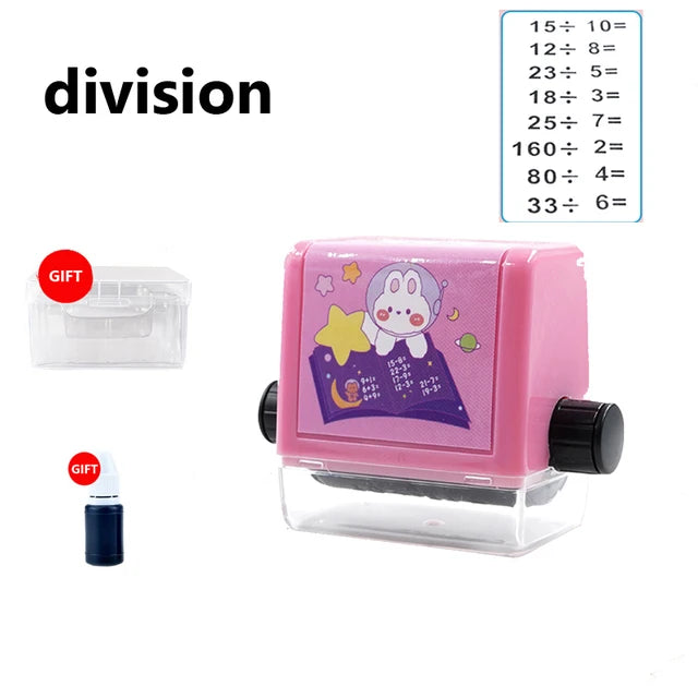 Math Roller Stamp Addition Subtraction Multiplication Division Practice Digital Type Mathematical Operation Stamp Pupils Teacher