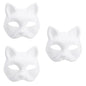 Blank Cat Masks DIY White Plain Party Cosplay Prop Painting Face Mask Unpainted Paper Fox Masks Craft Hand Halloween Accessories