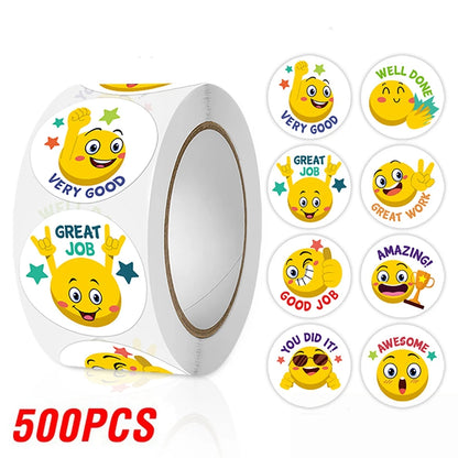 100-500pcs Reward Stickers For Kids Teacher Cartoon Incentive Stickers For School Supplies Classroom Teacher Students