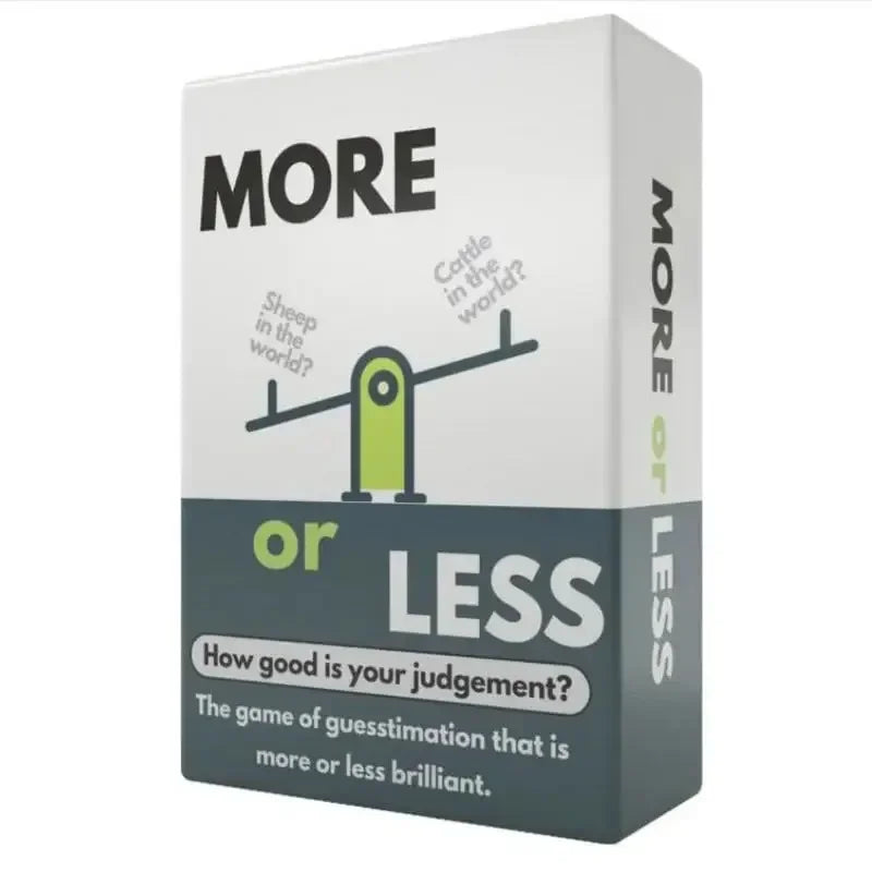 More or Less Original Edition Card Game How Good Is Your Judgement? Fun Family Party Games for Adults &Kids Birthday Gift