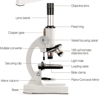 40x-2000X Monocular Student Education Lab HD Biological Microscope LED Lights Mobile Phone Holder Study Holiday Gift  osl-0231