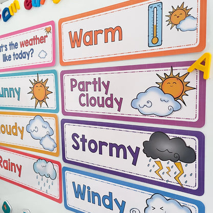 16 PCS Children learning Weather flash cards Teacher's teaching aids Classroom Decoration Card Baby kid Early Education toys