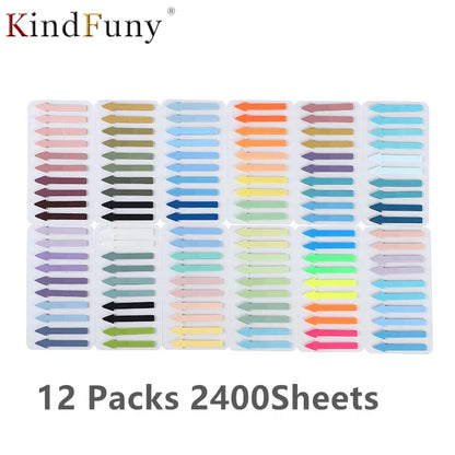 2400 Sheets Transparentes Sticky Notes Self-Adhesive Annotation Read Books Bookmarks Tabs Notepad Aesthetic Stationery