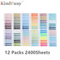 2400 Sheets Transparentes Sticky Notes Self-Adhesive Annotation Read Books Bookmarks Tabs Notepad Aesthetic Stationery