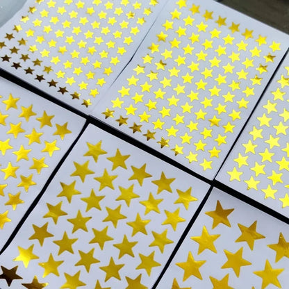 10sheets/bag Gold Star Sticker Stamping Five Pointed Star Sticker Reward Sticker Teacher Praise Label