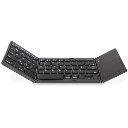 B033 Mini Wireless Keyboard Bluetooth Touchpad Portable Magnetic Triple Folding Keyboard for Windows Android IOS iPad