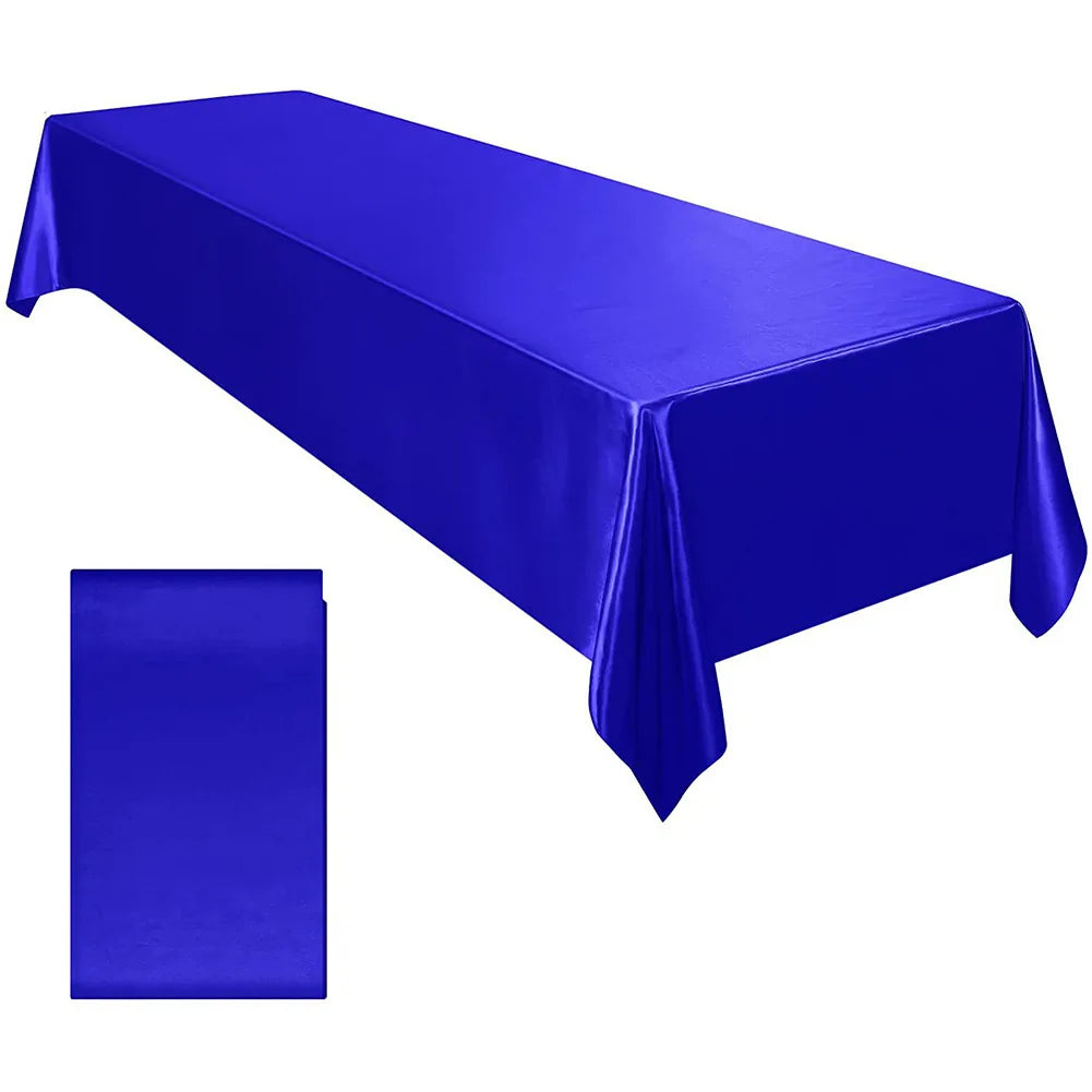 Rectangle Satin Tablecloth Table Cloth 145x260cm For Baby Shower Birthday Banquet Decor Wedding Dining Table