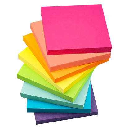 6color/set Fluorescent Color 3*3inch Sticky Note Posted It Note Pads Stickers Planner Sticker Memo Pad School Office Supplies