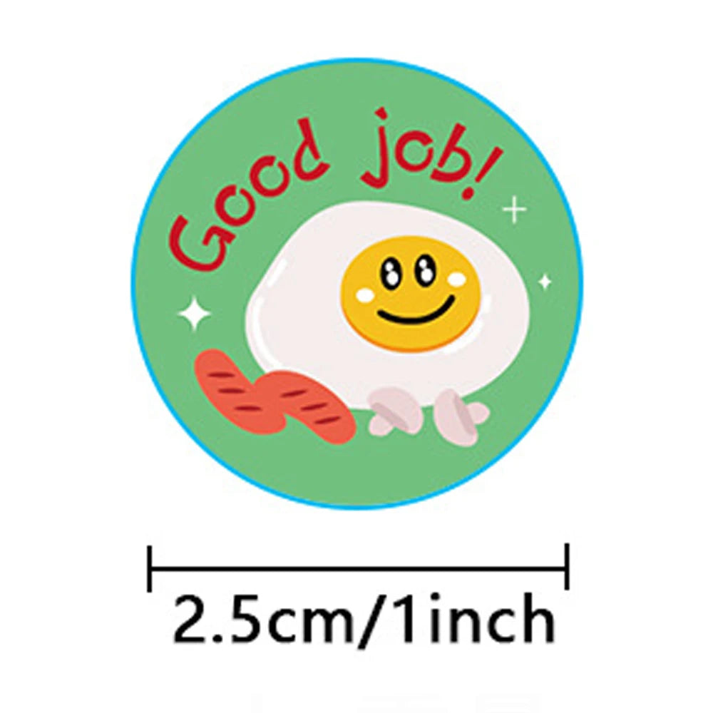 500pcs Cartoon Cute Animal Circular Sticker for Teacher Reward Student Stationery Sticker Kids Gift Sealing Decoration Sticker