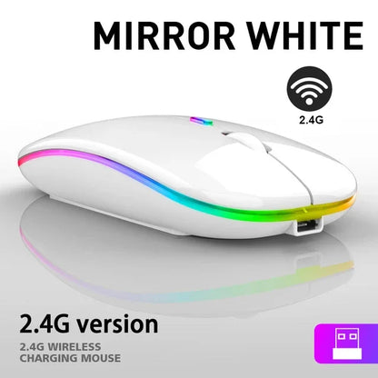 Rechargeable Wireless Mouse Colorful Backlit Mosue Silent Mute Computer Accessories for Home /Office / Games