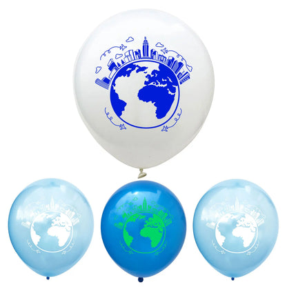 World Map Latex Balloons for Children, Earth Day Decor, Planet, Classroom Decor Birthday Decoration, Map Balloons, 10 PCs/Lot