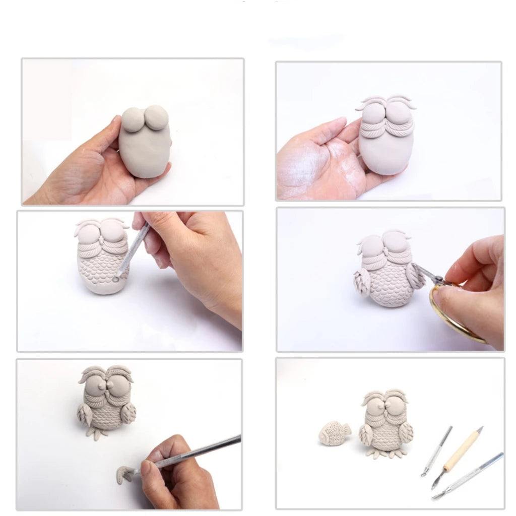 Cold Porcelain Sculpt Air Dry Clay Soft  Paper Clay Plaster Modeling Stone Powder Clay Air Dry Hardening DIY Sculpture Statue