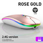 Rechargeable Wireless Mouse Colorful Backlit Mosue Silent Mute Computer Accessories for Home /Office / Games