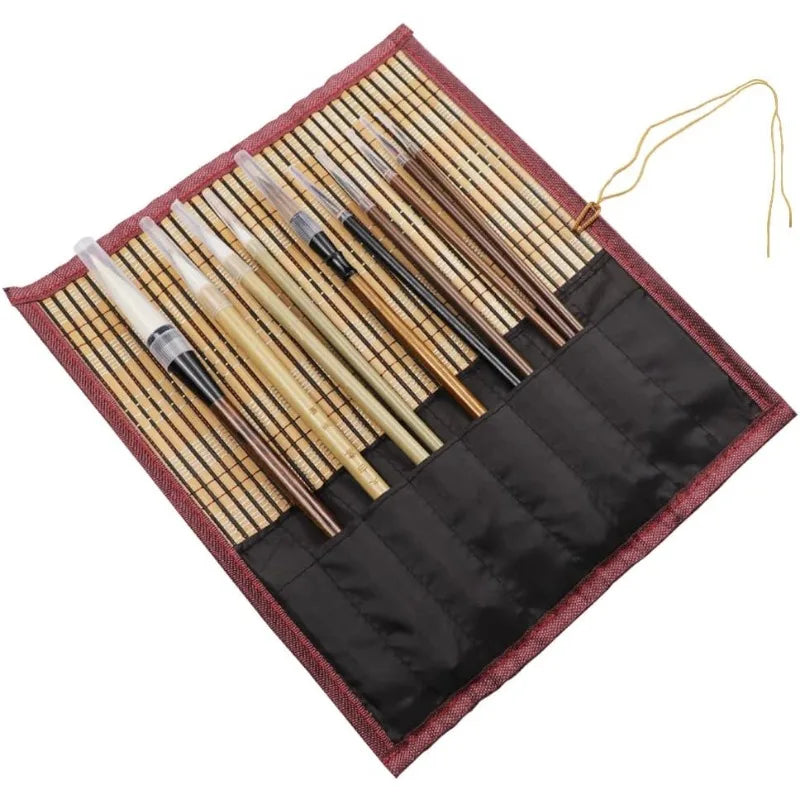 10Pcs Professional Chinese Calligraphy Brushes Set with Storage Bag Traditional Chinese Painting