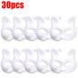 10-50PCS Therian Masks With Straps White Cat Masks Blank DIY Halloween Mask Animal Half Facemasks Masquerade Cosplay Party