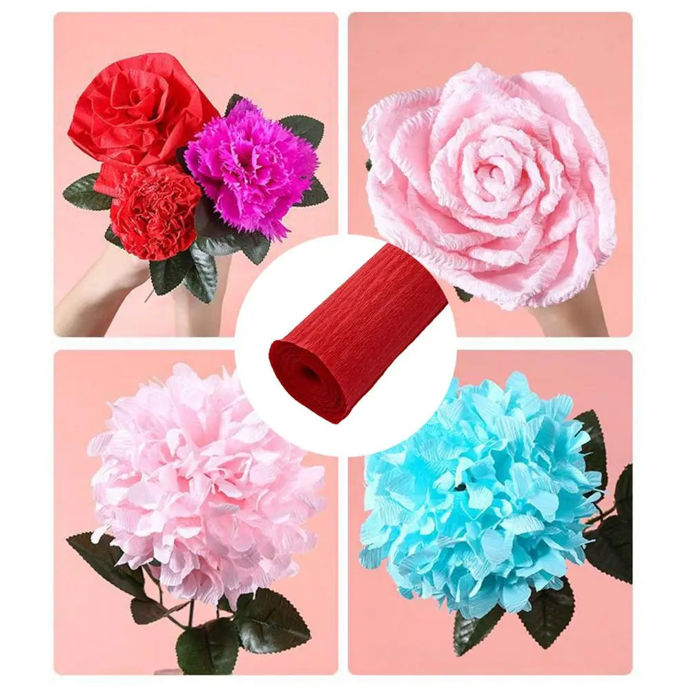 50*250cm Crepe Paper Thickened Crafts Paper Flowers' Material DIY Paper Flower Italian Style Papers Roll For Art Projects Decor