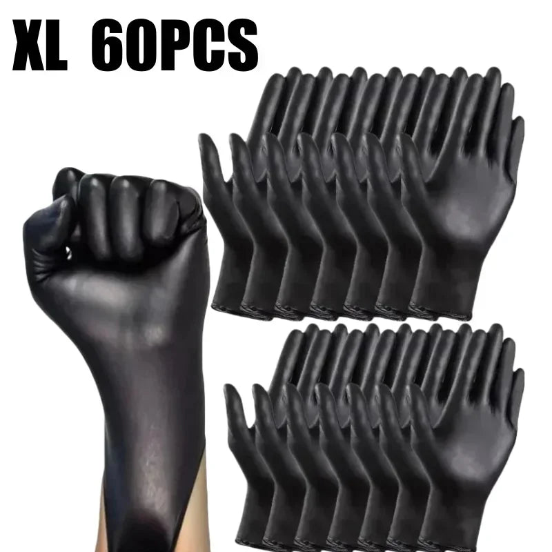 200PCS Disposable Black Nitrile Gloves Latex Free Waterproof Gloves Thickened Kitchen Cooking Gloves Housework Cleaning Tools