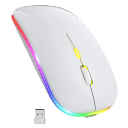 Rechargeable Wireless Mouse Colorful Backlit Mosue Silent Mute Computer Accessories for Home /Office / Games