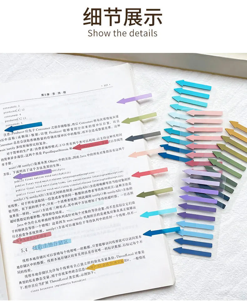 2400 Sheets Transparentes Sticky Notes Self-Adhesive Annotation Read Books Bookmarks Tabs Notepad Aesthetic Stationery