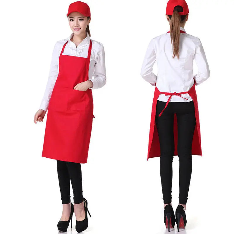 2022 New Fashion Unisex Work Apron For Men Canvas Black Apron Bib Adjustable Cooking Kitchen Aprons For Woman With Tool Pockets