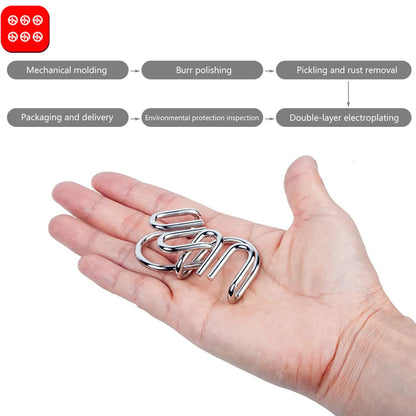 24pcs Metal Wire Puzzle Set Logical Thinking Development Metal Link Unlock Toys Parent-children Interactive Metal Link Interlock