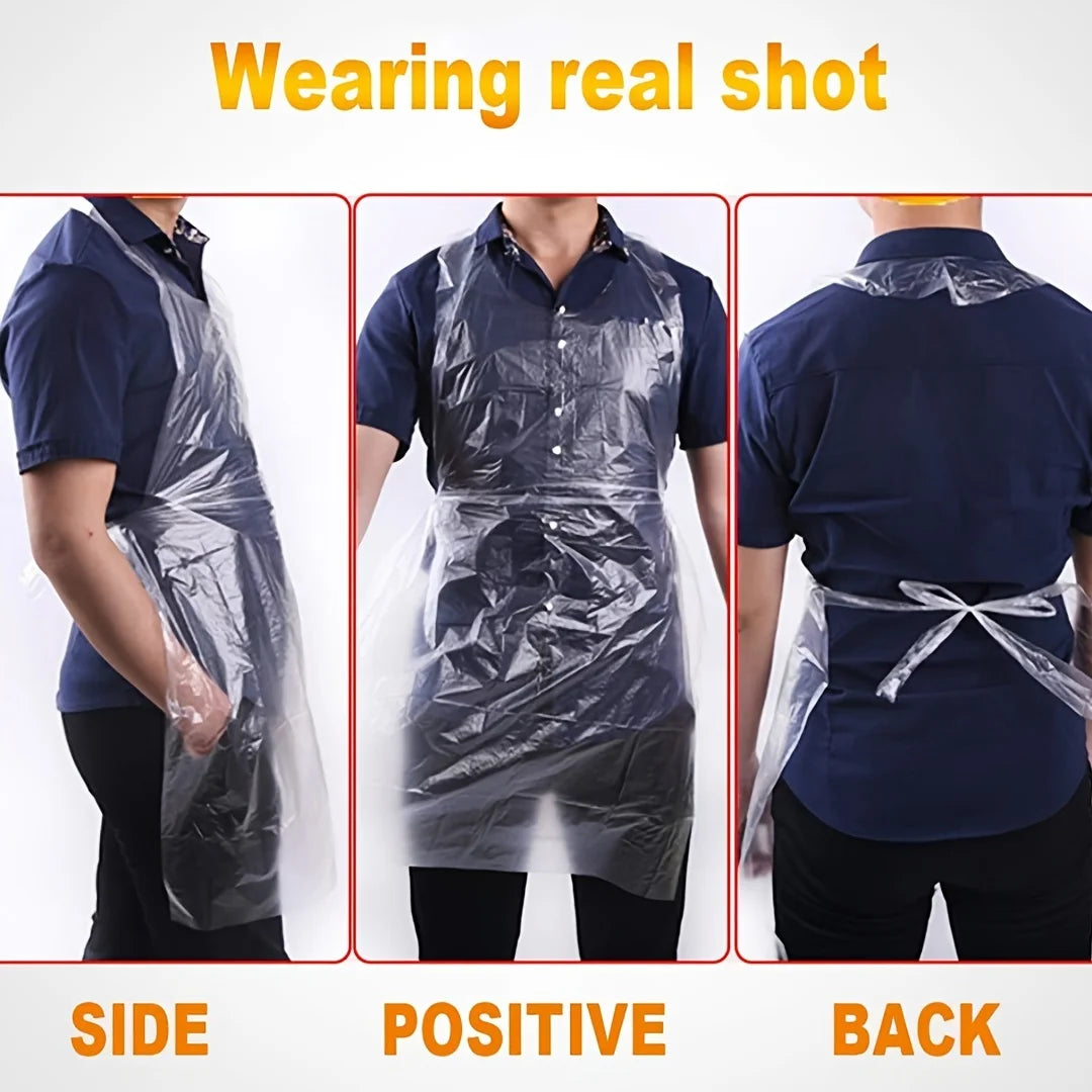 100pcs Adult Disposable Tattoo Apron Transparent Clothing Anti Pollution Sterile Clothing Clean Cover Cape Cloth Apron