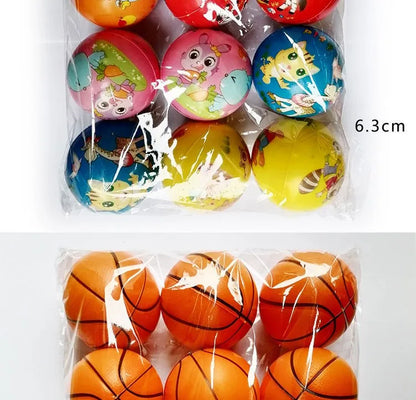 6PCS 6.3cm facial expression foam ball PU extrusion pressure ball outdoor sports decompression toy wrist sports children's toy