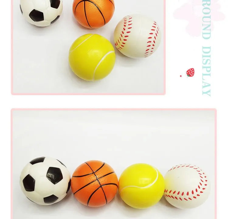 6PCS 6.3cm facial expression foam ball PU extrusion pressure ball outdoor sports decompression toy wrist sports children's toy