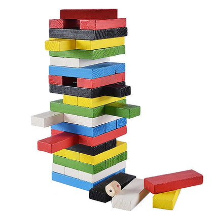 Solid Wood Puzzle Stacked High Stack Tower Drawing Block Children'S Parent-Child Interactive Board Game