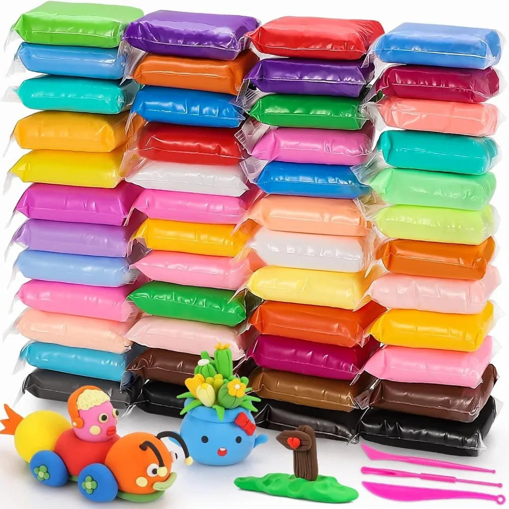 48 Colors Air Dry Clay Ultra Light and Air Dry Clay for Children Non-Toxic and Eco-Friendly Modeling Magical Clay with Tools